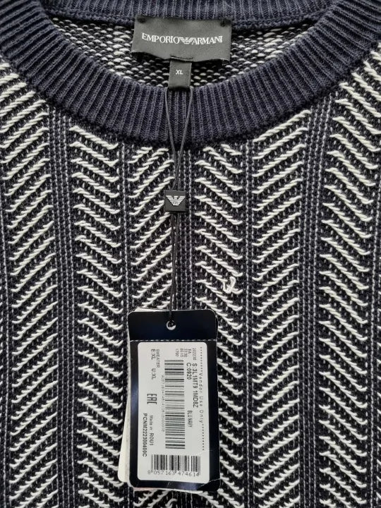 Emporio Armani Striped Crewneck Sweater Size: Xlarge