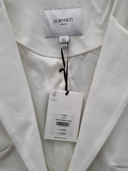 L K Bennett Cream Sky Blazer Size: Uk 18