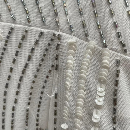 Adrianna Papell- White Sequins Dress Size: Uk 22/Eu 50