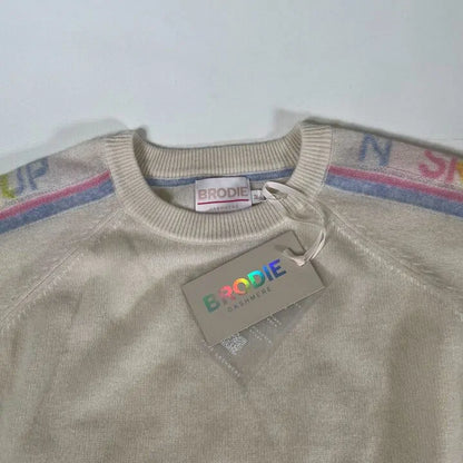 Brodie- Ladies Pearl Cashmere Crew Neck Jumper Size: Medium