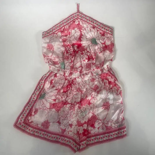 Poupette St Barth - White/Pink Isabelle Short Jumpsuit Size: Medium