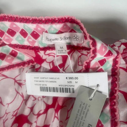 Poupette St Barth - White/Pink Isabelle Short Jumpsuit Size: Medium