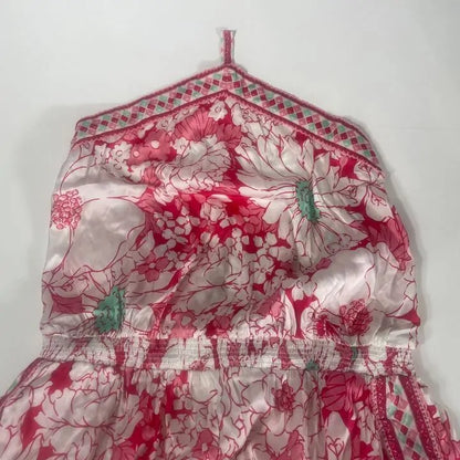 Poupette St Barth - White/Pink Isabelle Short Jumpsuit Size: Medium
