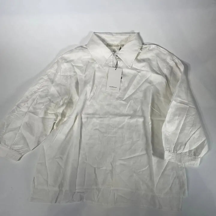 Inwear-12-White Amos Linen Blend Blouse Size: Uk 12