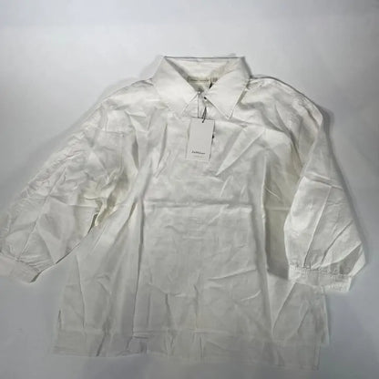 Inwear-12-White Amos Linen Blend Blouse Size: Uk 12