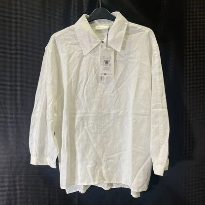Inwear-12-White Amos Linen Blend Blouse Size: Uk 12