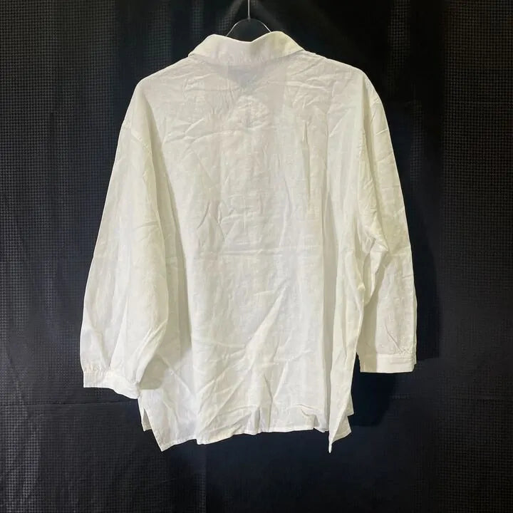 Inwear-12-White Amos Linen Blend Blouse Size: Uk 12