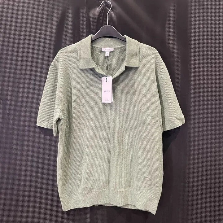 Reiss - Sage Georgy Linen Blend Polo Shirt Size: Small