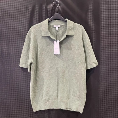 Reiss - Sage Georgy Linen Blend Polo Shirt Size: Small