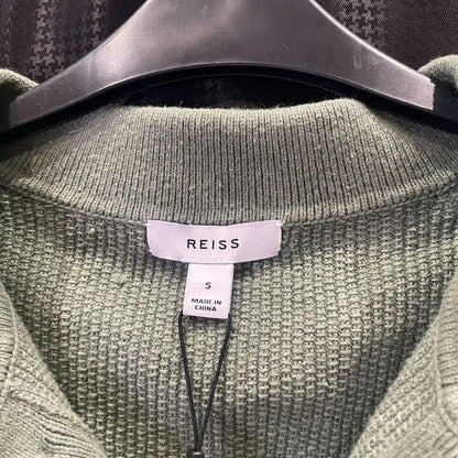 Reiss - Sage Georgy Linen Blend Polo Shirt Size: Small
