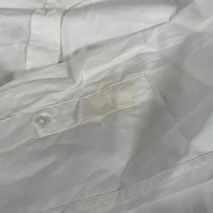 7 For All Mankind - White Poplin Ruched Cotton Blend Shirt Size: Xs