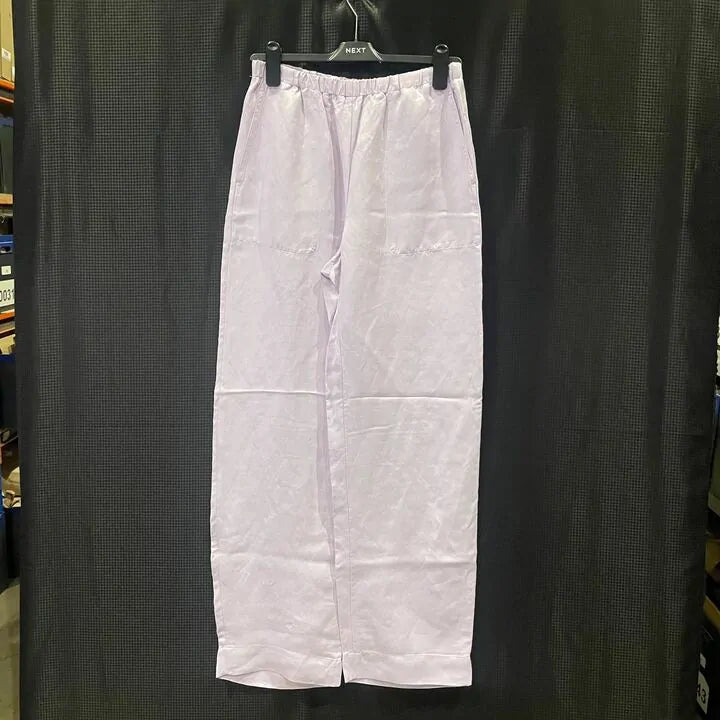 Vince - Lilac Wide Leg Linen Blend Trousers Size: Small