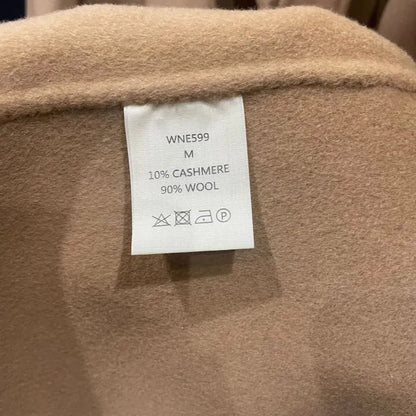 No Eleven - Camel Cashmere Blend Wrap Coat Size: Medium