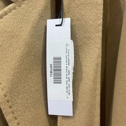 No Eleven - Camel Cashmere Blend Wrap Coat Size: Medium