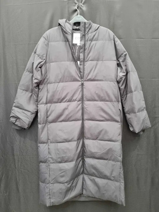 Cos Black Zip Puffer Coat Size: Uk 8