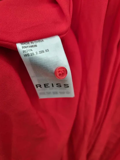 Reiss Roya Halter Neck Pleated Midi Dress Size: Uk 8