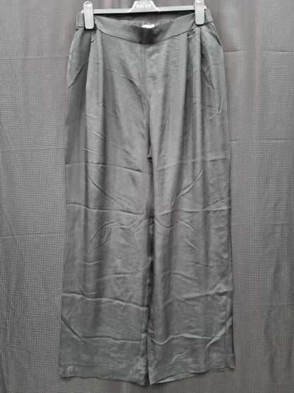 No Eleven Black Linen Pleated Trouser Size: Xl