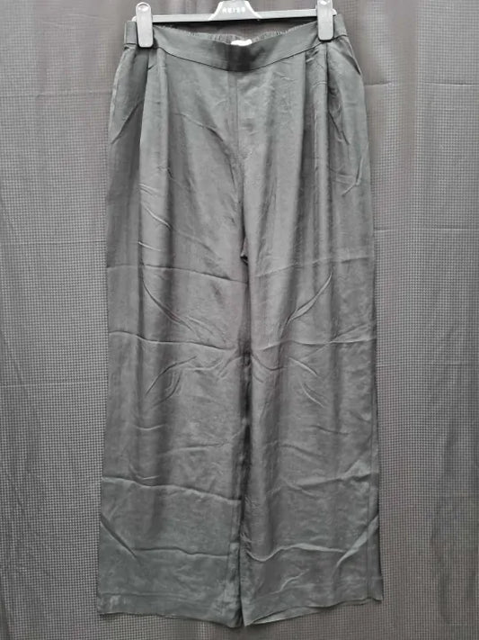 No Eleven Black Linen Pleated Trouser Size: Xl