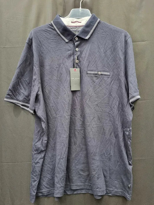 Ted Baker - Navy Tortila Cotton Blend Polo Shirt Size: 6