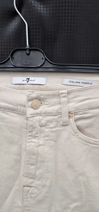 Cream Slim Kick Stretch Jeans Size: Uk27