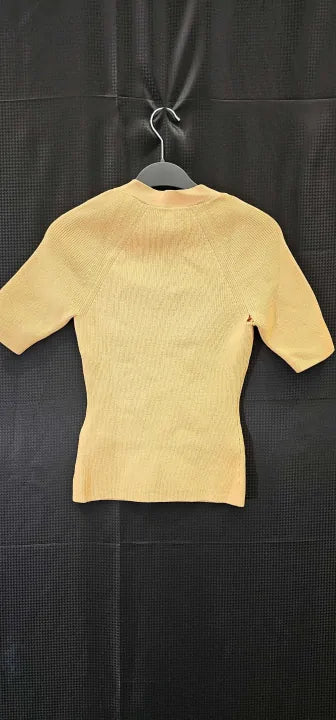 Reiss - Orange Ribbed Tina Top - Orange Size: Xs