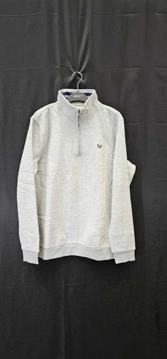 Crew Clothing - Grey 1/2 Zip Solid Sweatshirt - Grey Size: M