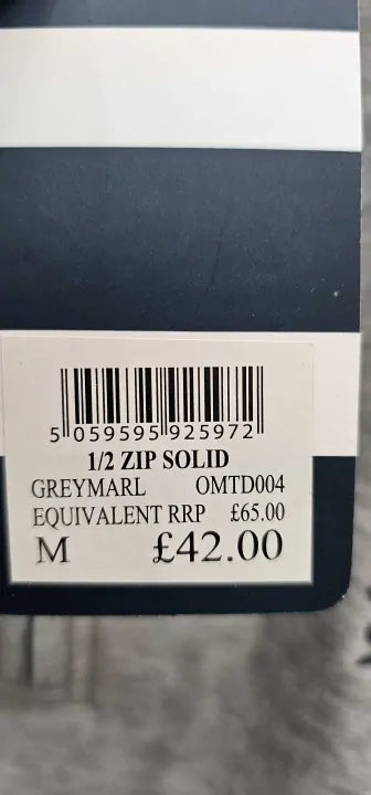 Crew Clothing - Grey 1/2 Zip Solid Sweatshirt - Grey Size: M