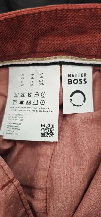 Boss - Brown Tailored Slim Fit Trousers - Brown Size: 30R