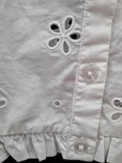 Paige - White Juno Broderie Blouse Size: Xsmall