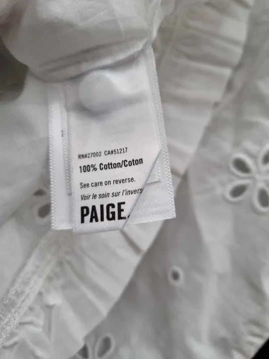 Paige - White Juno Broderie Blouse Size: Xsmall