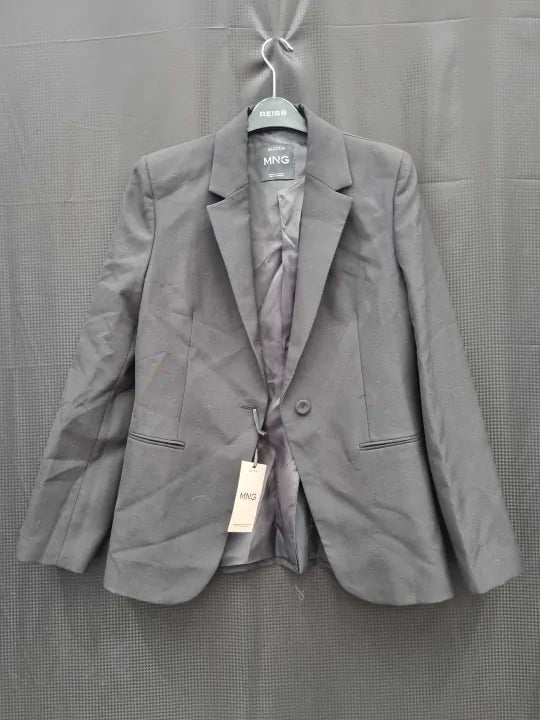 Mango - Black Wool Blend Blazer Size: Small