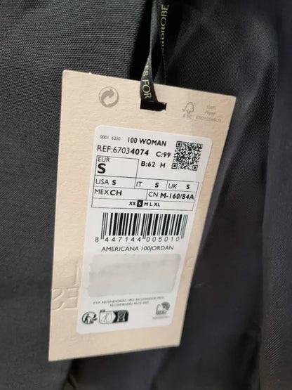 Mango - Black Wool Blend Blazer Size: Small