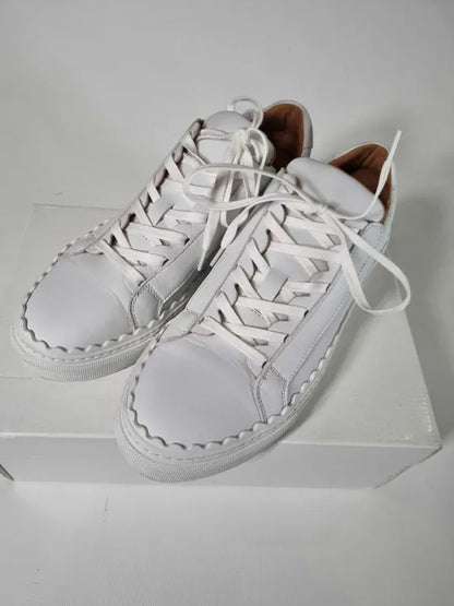 Oliver Sweeney - Women'S White Ziva Scallop Sneakers Size: Uk 7
