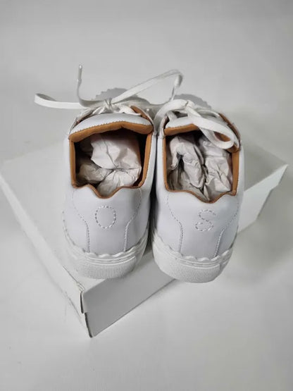 Oliver Sweeney - Women'S White Ziva Scallop Sneakers Size: Uk 7