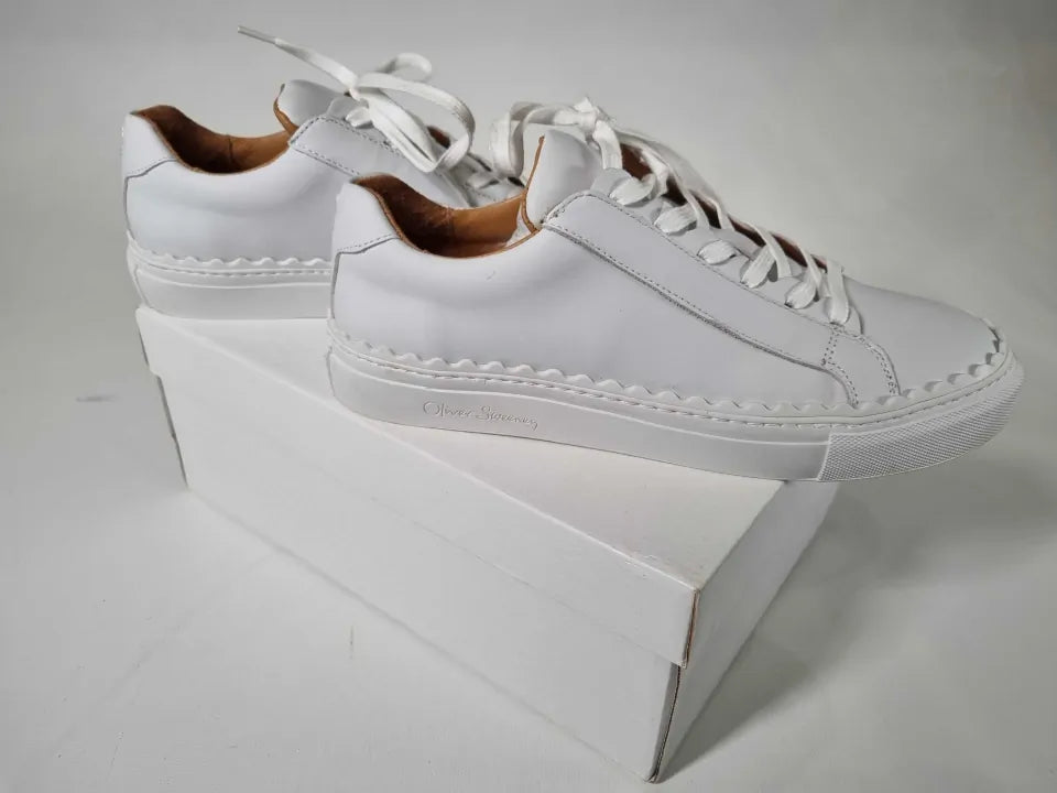 Oliver Sweeney - Women'S White Ziva Scallop Sneakers Size: Uk 7