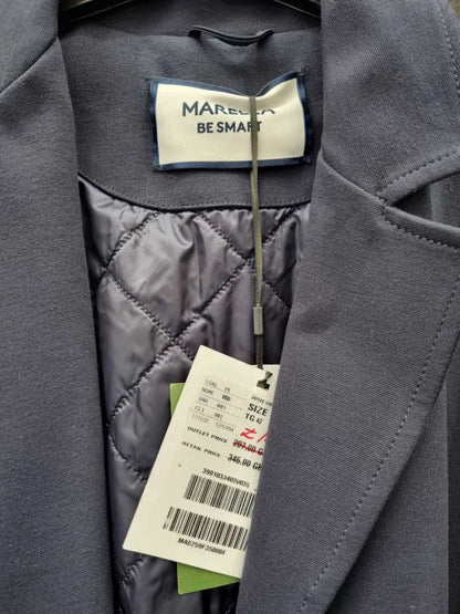 Marella - Navy Single Breasted Jacket Size: Uk 10