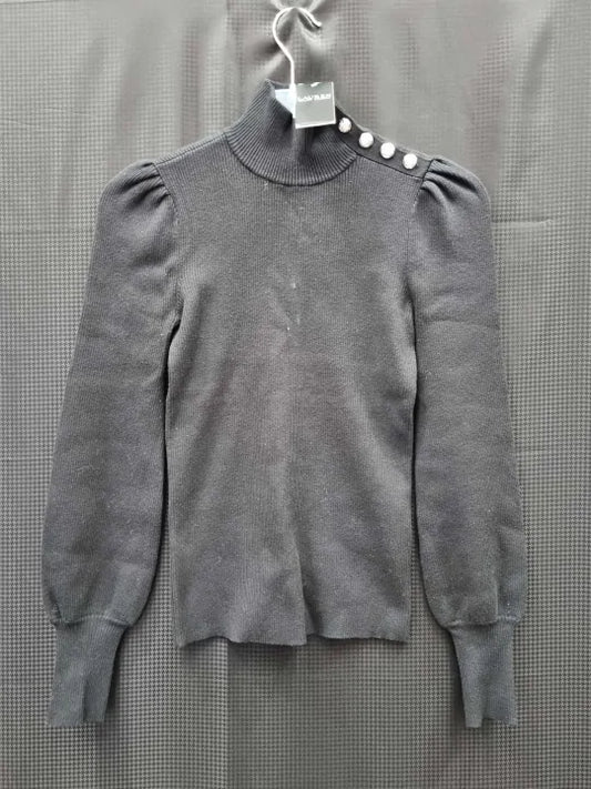 Lauren Ralph Lauren Button-Trim Mockneck Sweater - Turtlenecks Size: Xs