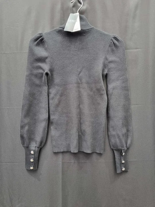 Lauren Ralph Lauren Button-Trim Mockneck Sweater - Turtlenecks Size: Xs