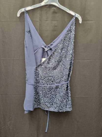French Connection - Navy Aurora Wrap Embellished Top Size: Medium