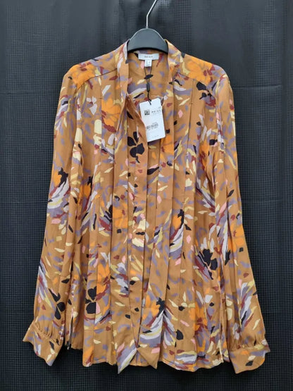 Reiss - Brown Printed Shirt Size: Uk 8