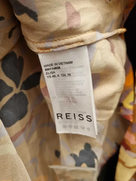 Reiss - Brown Printed Shirt Size: Uk 8