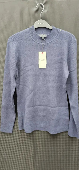 Ted Baker - Navy Ambher Bow Detail Cashmere Blend Jumper - Navy Size: Uk14
