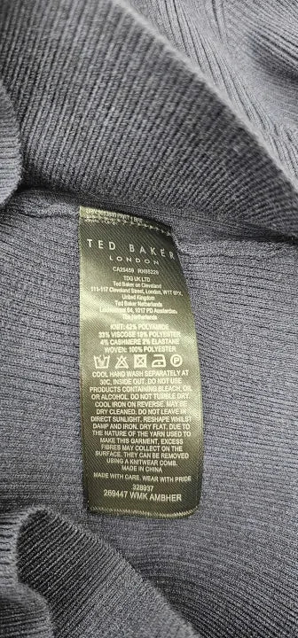 Ted Baker - Navy Ambher Bow Detail Cashmere Blend Jumper - Navy Size: Uk14