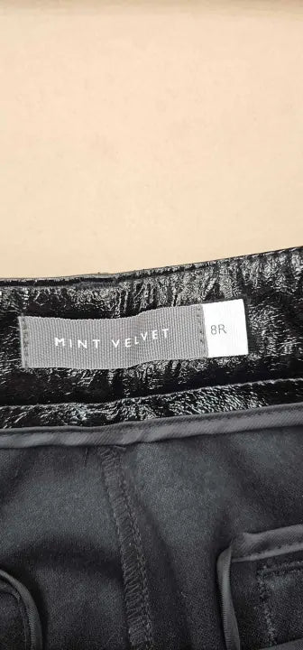 Mint Velvet - Black Faux Leather Trouser - Black Size: Uk8R
