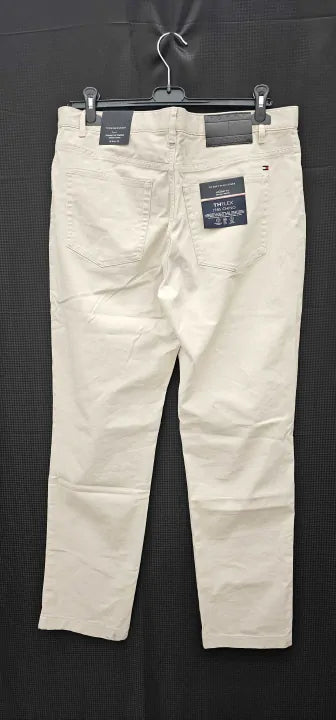 Tommy Hilfiger - Sand Denton 1985 Pima Cotton Trousers - Beige Size: 36/32