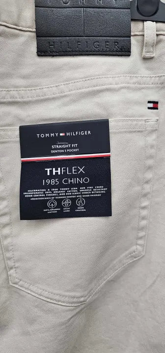 Tommy Hilfiger - Sand Denton 1985 Pima Cotton Trousers - Beige Size: 36/32