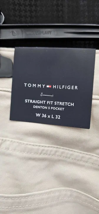 Tommy Hilfiger - Sand Denton 1985 Pima Cotton Trousers - Beige Size: 36/32