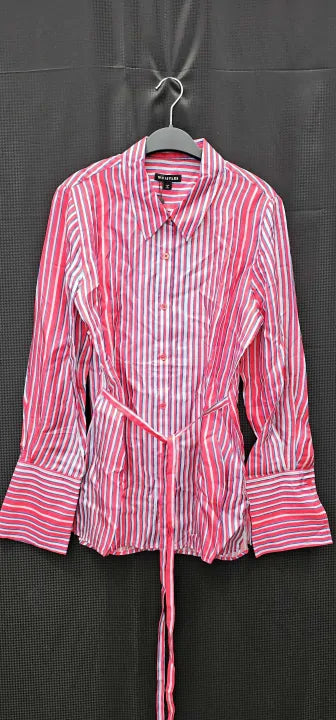 Whistles - Multi Tangle Stripe Silk Mix Shirt - Multi Size: 12