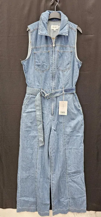 Frame - Blue Fit Jumpsuit - Blue Size: L