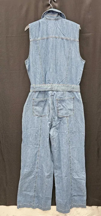 Frame - Blue Fit Jumpsuit - Blue Size: L